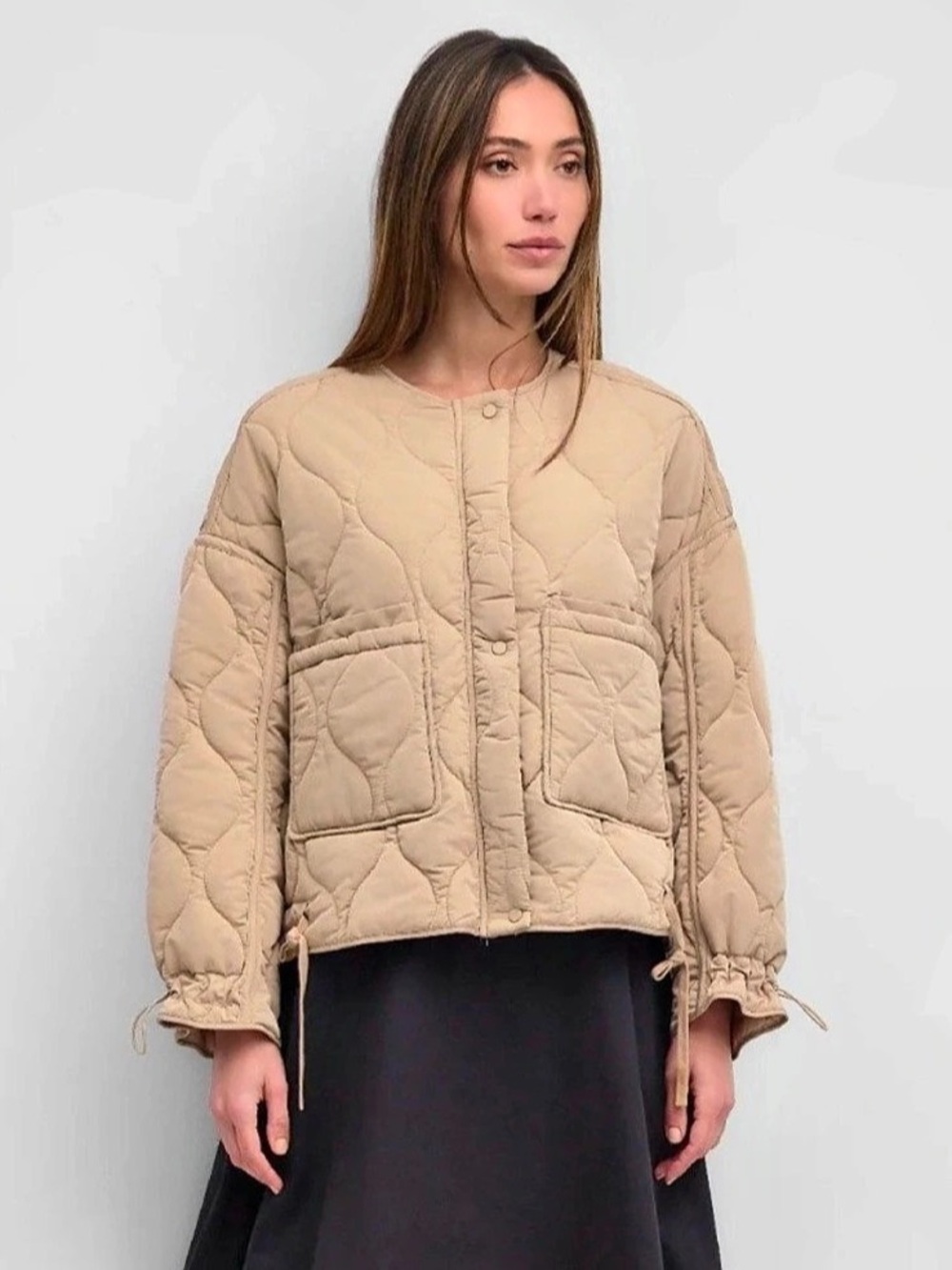 ModRef Beige Quilted Jacket Size Small